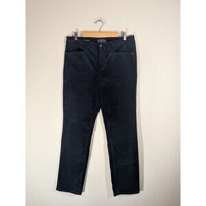 Talbots Womens Navy Corduroy Straight Leg Pants Sz 12 Preppy Everyday Coastal